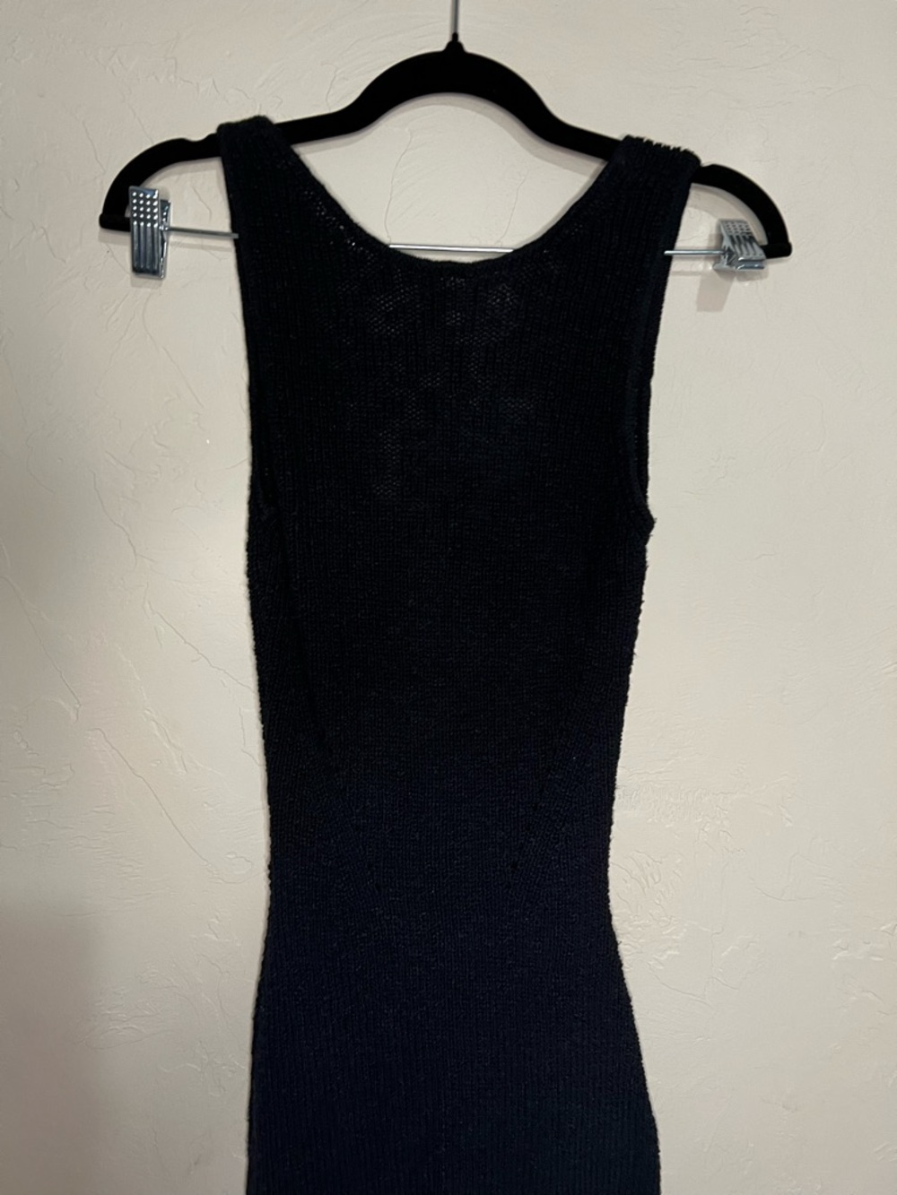 Rails Rylee Black Knitted Asymmetrical Sleeveless Fringe MIDI Dress - Picture 8 of 14